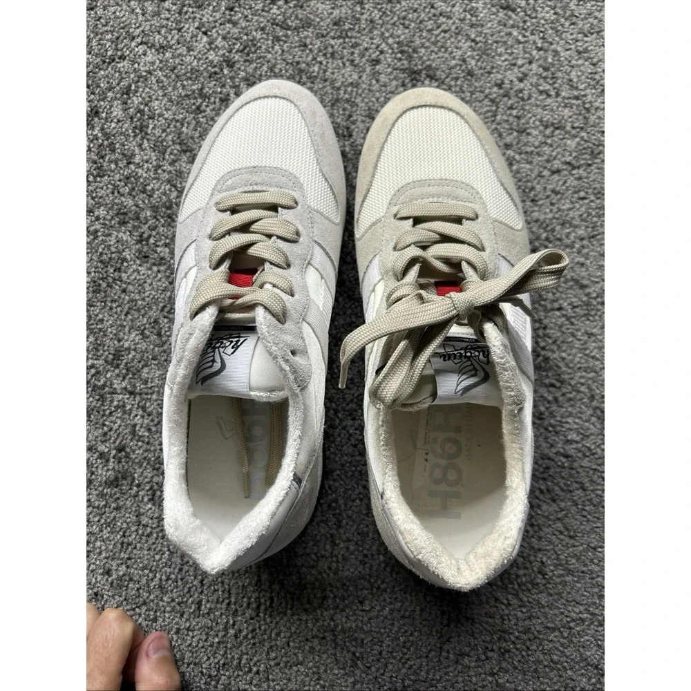 Hogan H86 Run Shoes Sneakers 6.5 Two Toned White & Beige Mismatched Color